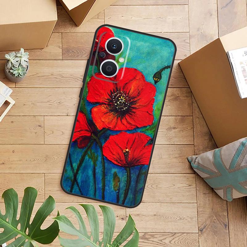 

Poppy Flower Bloom Phone Case For OPPO Reno 14 13 11 12 F 10 Pro 8T 7 8 Lite OPPO Find X9 X8 X5 Pro Back Cover OPPO Reno11