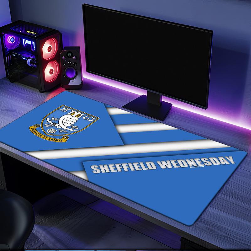 Sheffield Wednesday Crest mouse pad, rubber base, esports desk mat, mouse pad for gamers and office use, gaming desk , easy to clean mat