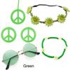 Boho Peace Sign Women's Hippie Costume Set 60's 70s Style Necklace Earrings  for Groovy Party Girls