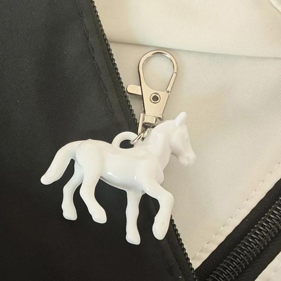 1/4Pcs Keychain Pendant Mini Horse Design Christmas Ornament with Hanging Loop DIY Jewelry Accessories