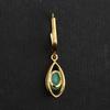 925 Sterling Silver Yellow Gold Plated Earrings Sakota Emerald Oval 7x5mm Elegant Women Jewelry
