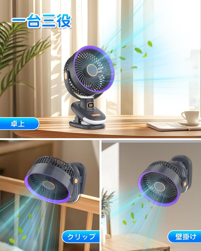 Compact Desktop Fan Ultimate Summer Automatic Super Strong USB LCD Large Timer Continuous 5 Speed Compact Mini Ideal for or Heatwave Protection