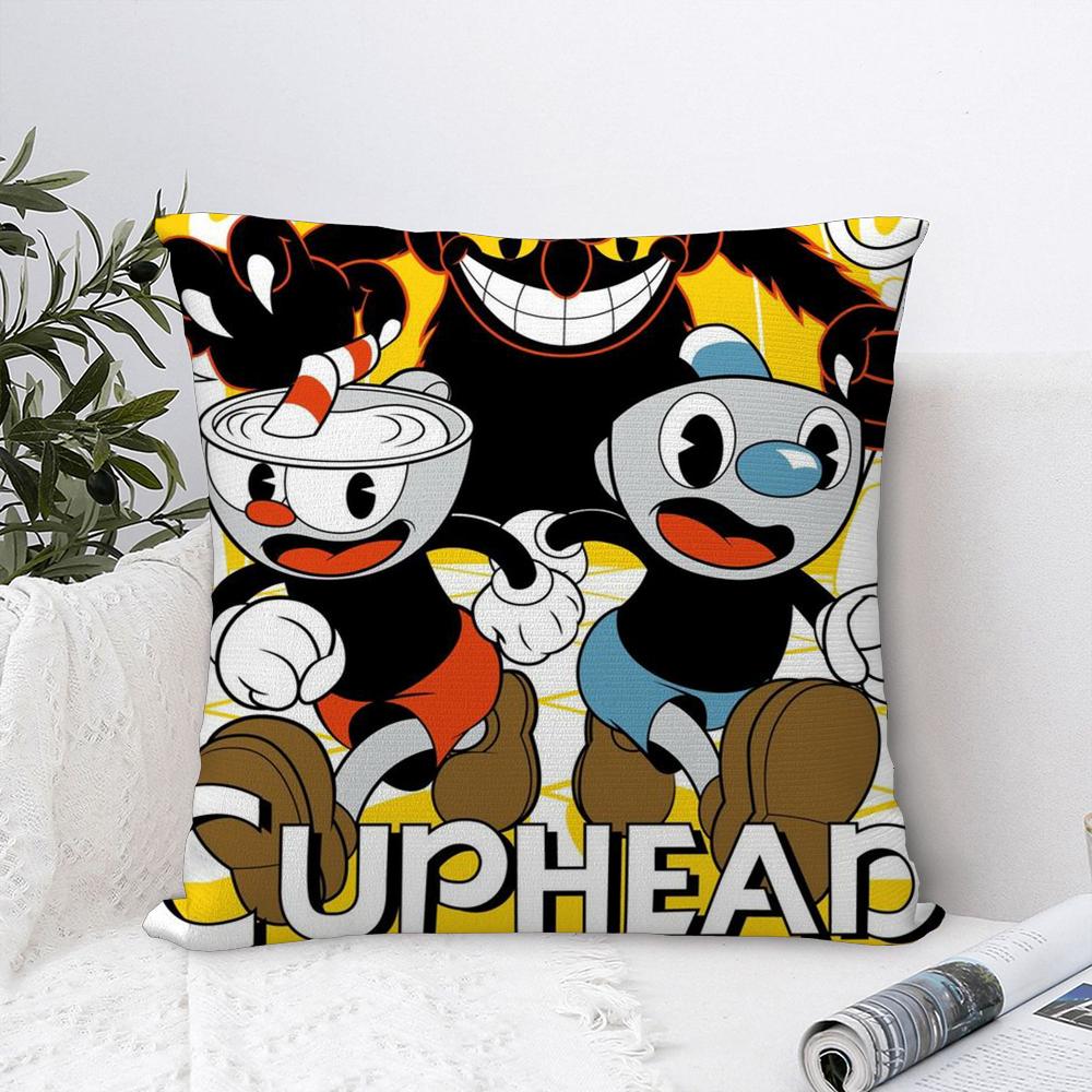 Classic Game C-Cuphead Cute Pillow Case Plush Fabric Soft Pillowcase Double Sided Print Sofa Cushion Cover Throw Pillow Cover