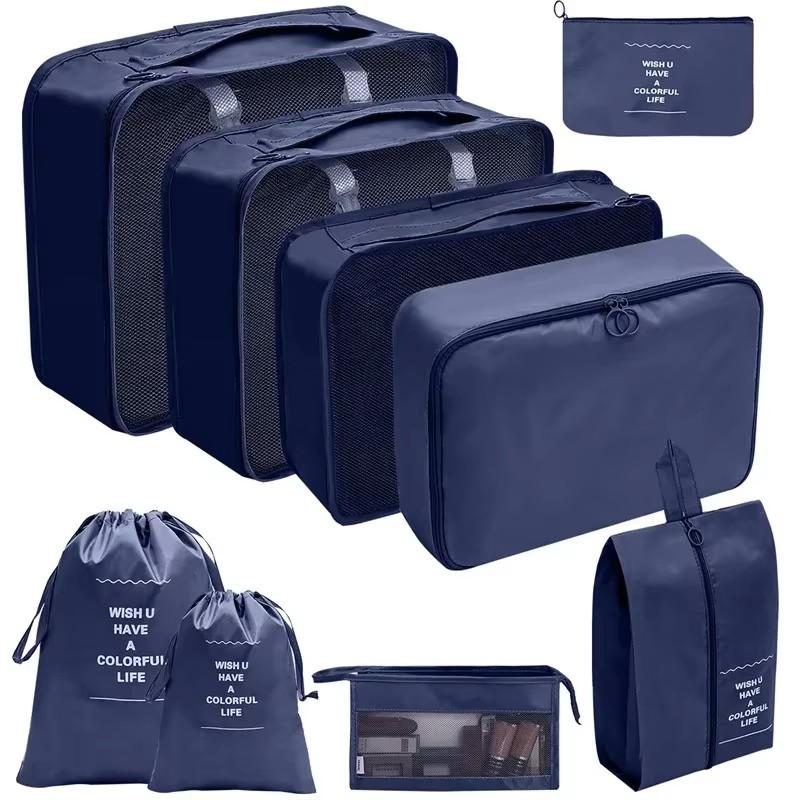8 Pcs Set Travel Organizer Storage Bags Suitcase Packing Cubes Set Cases Portable Luggage Clothes Shoe Tidy Pouch Folding