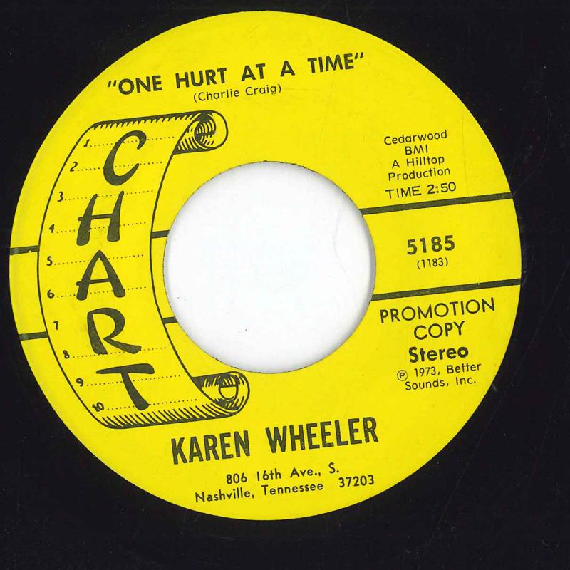 

7inch Record KAREN WHEELER - One Hurt At A Time 5185PROMO CHART US Folk Used