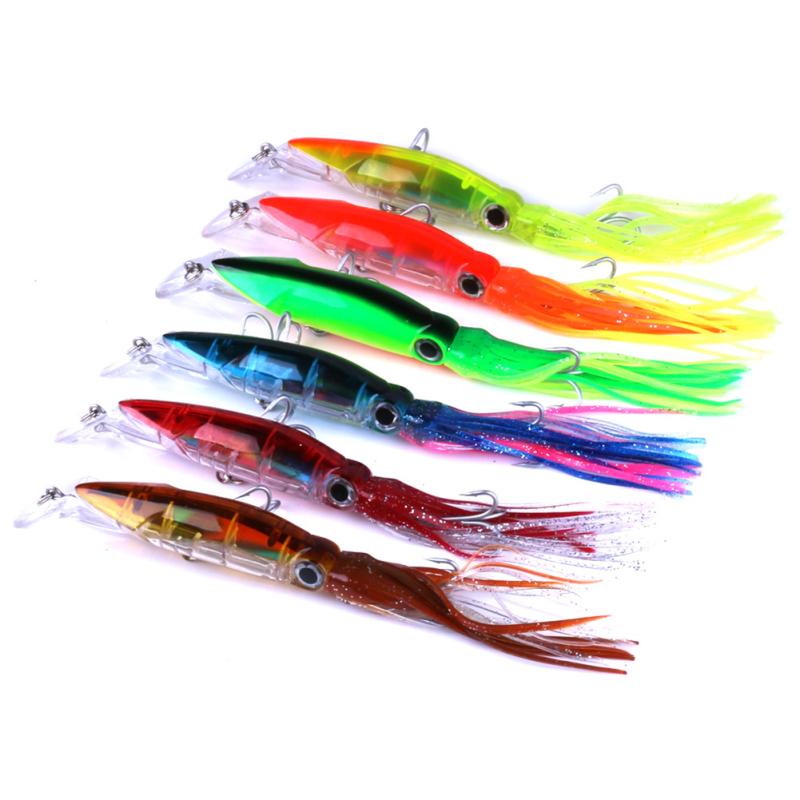 14cm Plastic Squid Tape Crankbait With Tassel Fishing Lures Tackle Fishing Bait
