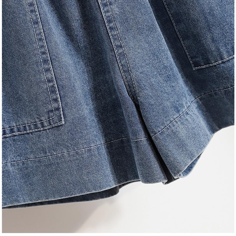 Casual Plus Size Summer Denim Shorts Women Loose Wide Leg Jeans Short Pants Femme Stretch High Waisted Harem Baggy Shorts Woman