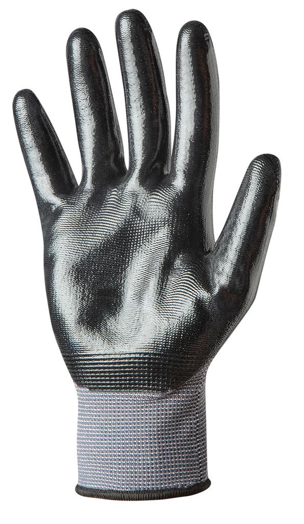 Nitrile-coated nylon work gloves, 4131X, size 9