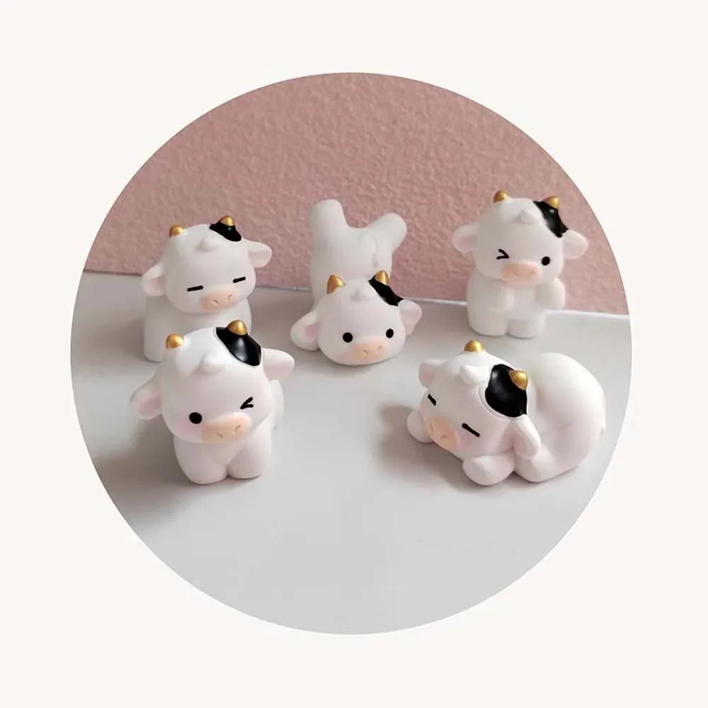 

Creative Fashion 100 Pcs Of Resin Ornaments White Cows Animals Micro-Landscape Garden Figurines Doll Houses Home Decoration 100 pairs pack