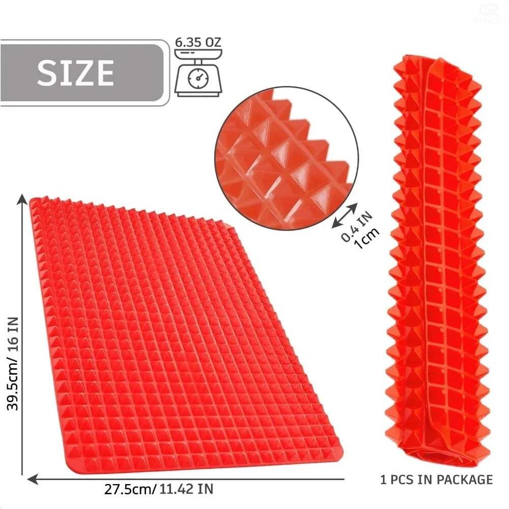Tappetino da Cottura in Silicone Antiaderente a Forma di Piramide con Griglia Versatile per Forno BBQ Tappetino Resistente al Calore Utensili da Cucina