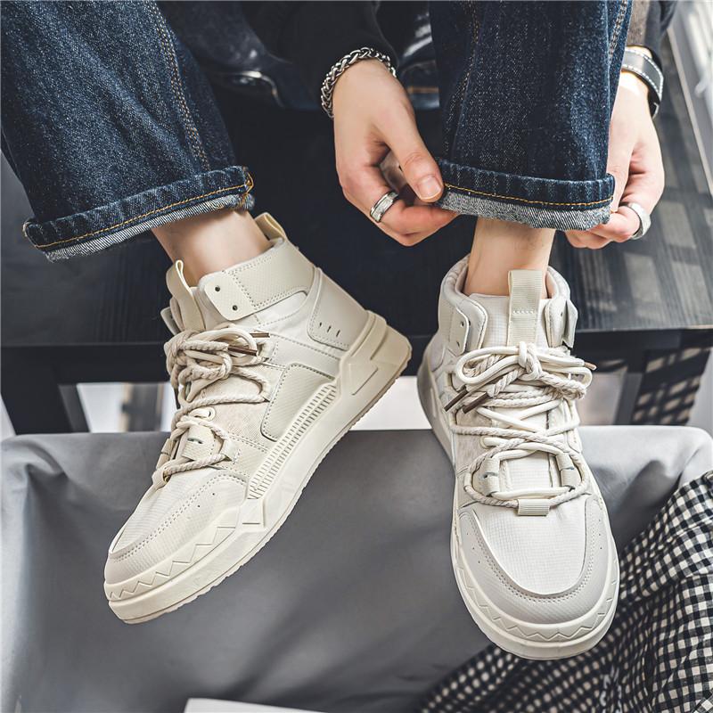 Neue Herren Klassische Vier Jahreszeiten Mode Hohe High-Top Schuhe Mit Dickem Sohle Für Skateboarden Bequeme Weiche Sohle Basketball Sneaker