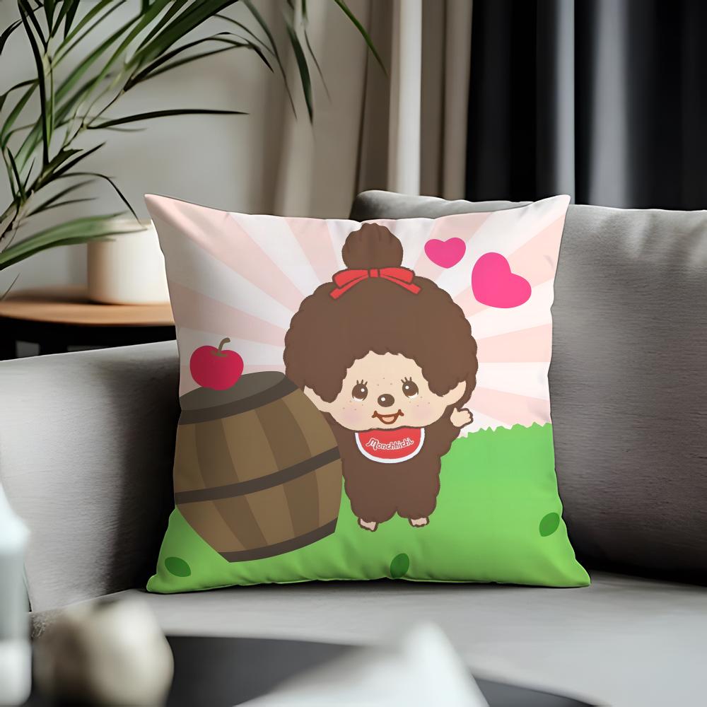 Viral Mmonchhichiead Cushion Cover Antidustmite Pillowcase Invisible Zipper Silky Short Plush Sofa Cushion Cover