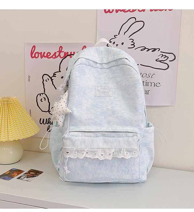 Schoolbag female ins wind Japanese primary school students high value Korean backpack junior high school students niche simple lace backpack