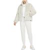 Nike Full Print Stand Collar Faux Fur Warm Straight Long Sleeve Cotton Jacket Women Outerwear White DQ6843-072