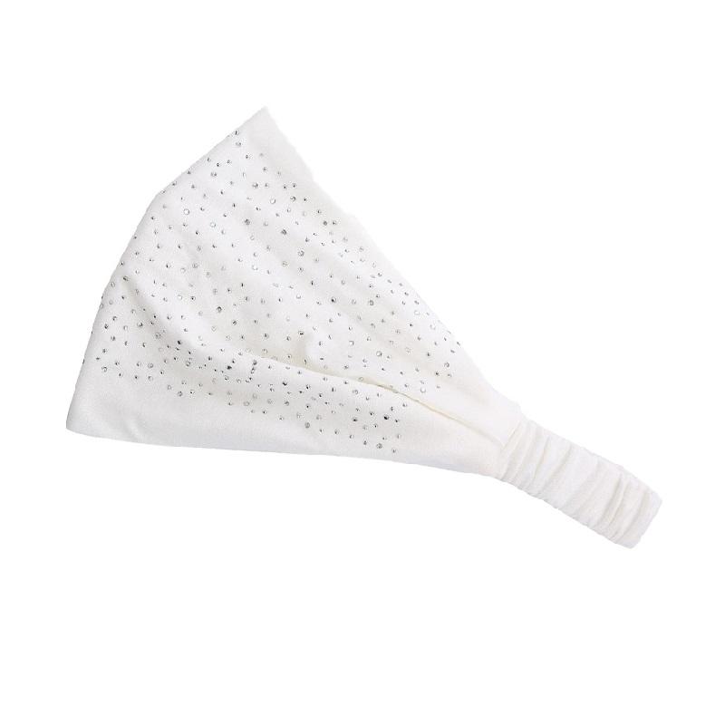 

Однотонная повязка на голову с широким краем и стразами, с эластичной лентой сзади для женщин Size fits all