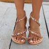 Damen Strass Flache Sandalen Sommer Boho Sandalen