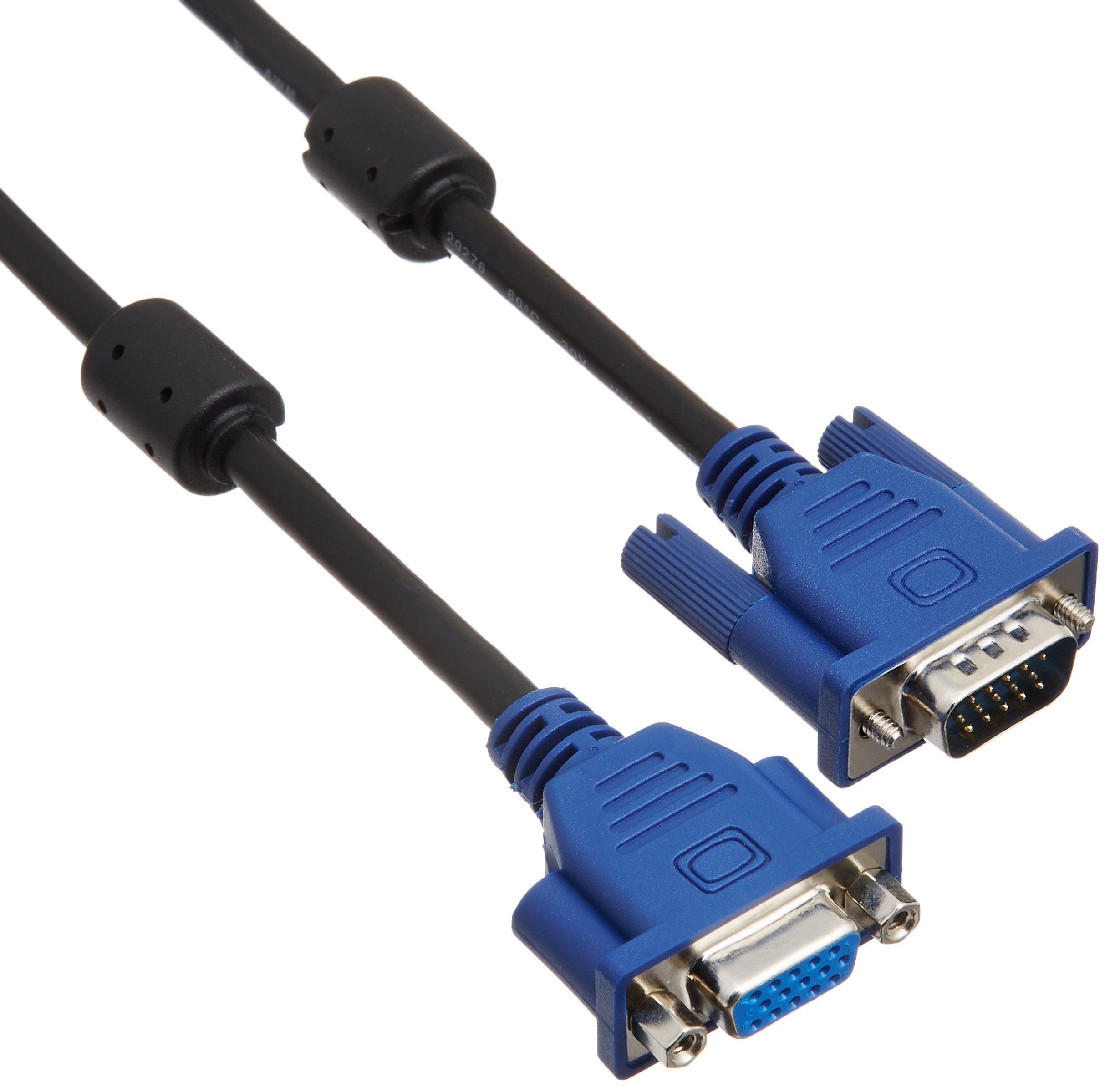 

ELECOM Display Extension Cable VGA Male to VGA Female Slim with Ferrite Core 3m Black CAC-E30BK чорний