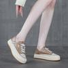 Retro dicksohlige Leder-Board-Schuhe mit zwei Tragevarianten für Damen, Frühjahrsneu, vielseitig und bequem, lässige kleine weiße Schuhe mit weicher Sohle