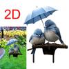 2D Acrylic Flat Acrylic Bird Garden Stake, Blue Bird Acrylic Garden Stake With Umbrella