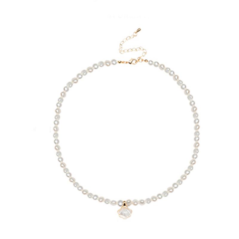 Baroque Freshwater Pearls 5-6mm Pearl Necklace For Women AAA Natural Freshwater Pearl Irregular Shell Pendant Fashion WHITE40cm