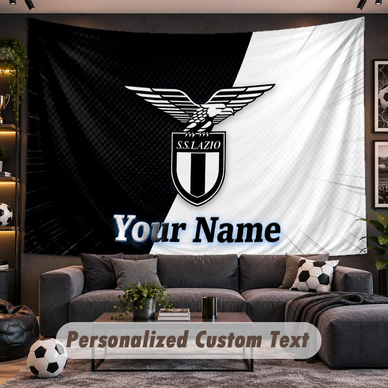 Lazio FC Personalized Tapestry Support Custom Name, Wall Art Home Decoration