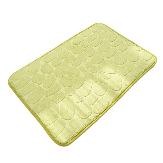 Coral Velvet Floor Mat, with Pebble Pattern Bathroom Carpet, Absorbent Non-Slip Door Mat for Bathroom Entryway Kitchen