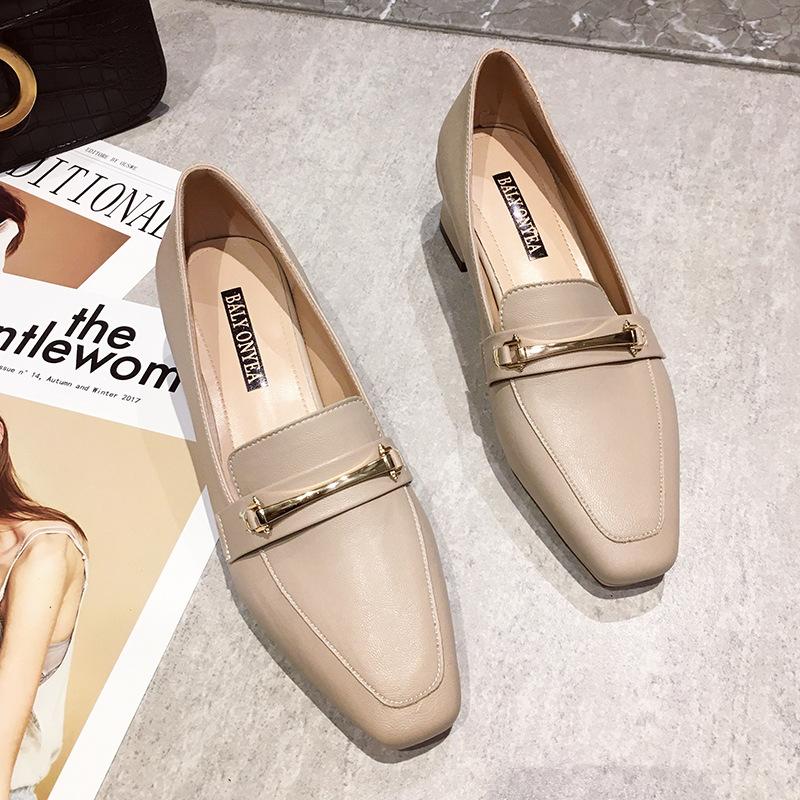 

Туфли-лодочки с квадратным носком, с неглубоким вырезом, на толстом каблуке, из маленькой кожи, на среднем каблуке, профессиональная рабочая обувь, универсальные, удобные, повседневные женские 40