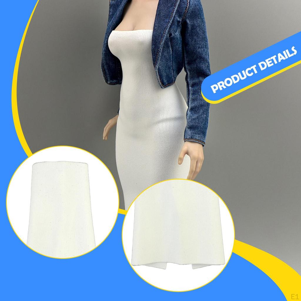 1/6 Action Figure Clothes Miniature Clothing Tube Dress Mini Photo Prop Women up Doll Costume