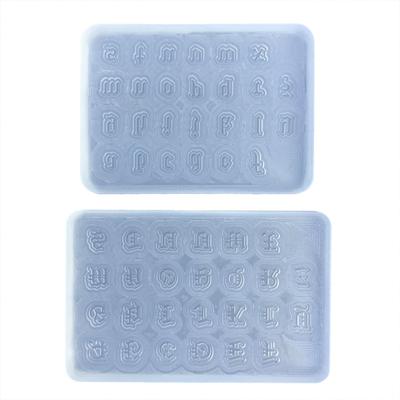Gothic Style Alphabet Crystal Epoxy Mold Capital Letter Mold Goth Handmade Pendant Mold Creative-Jewelry Making Mold