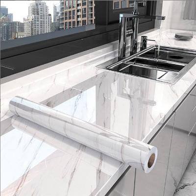 40cm Marble Self-adhesive Wallpaper Kitchen Cabinet Stove Countertop Contact Paper PVC Waterproof Renovation Tile Wall Stickers