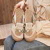 2025 Ethnic Women's Embroidered Outdoor Flat Slippers with Linen Midsole