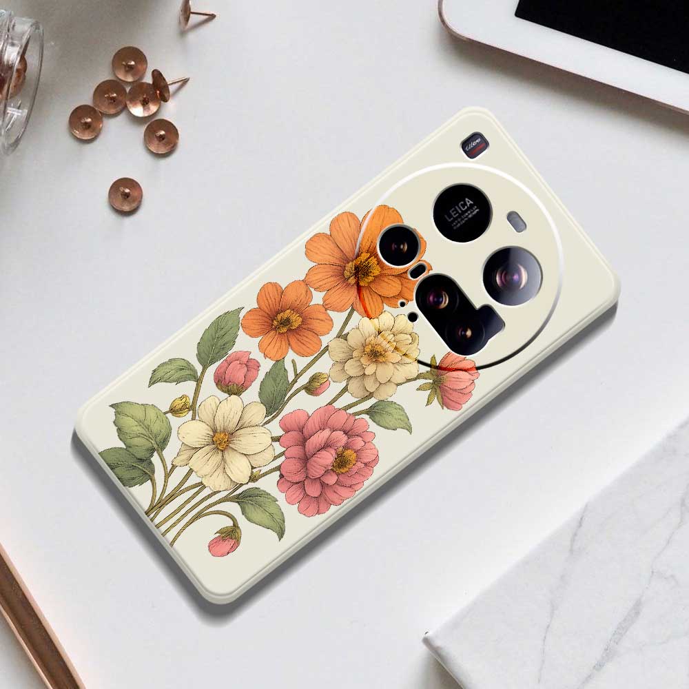For Xiaomi 15 Ultra Case Beautiful Flowers Pattern Printing Straight Edge TPU Phone Back Cover
