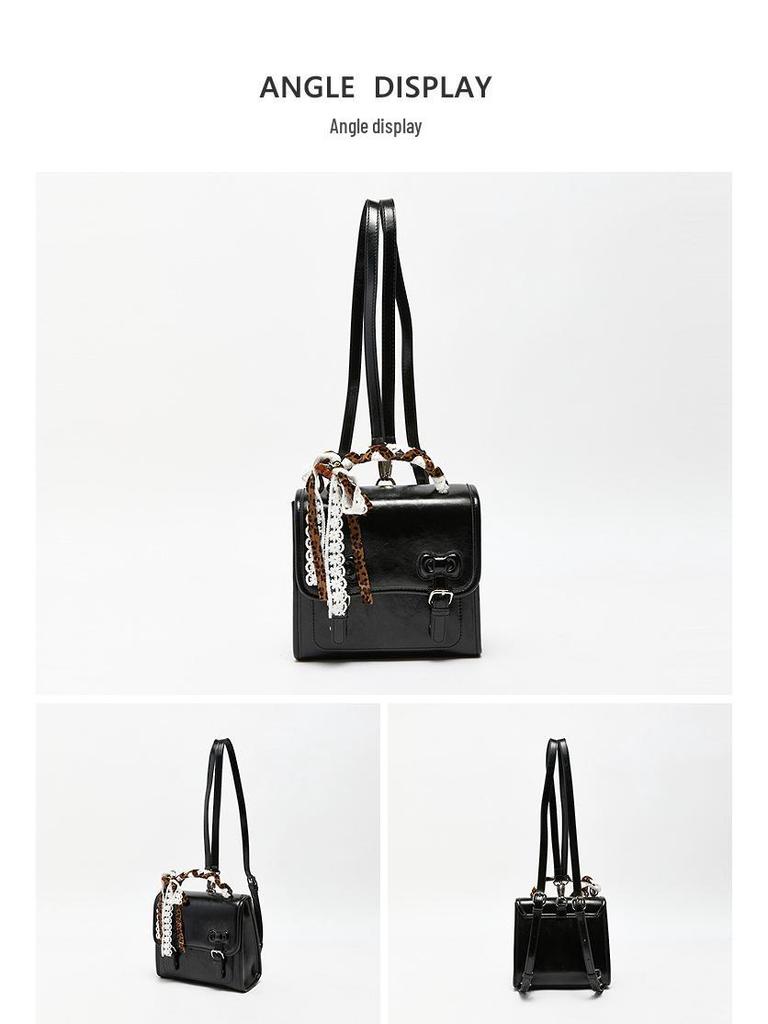 2025 New Autumn Women's Preppy Backpack: Versatile, High-End, Sweet Small Square Handbag