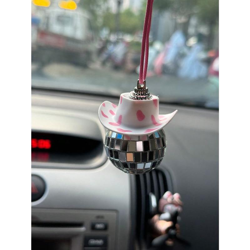 1pc Creative Disco Ball Car Rearview Mirror Hanging Decoration