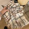 New Colorful Plaid Scarf for Women High End Imitation Cashmere Korean Version Versatile Thickened and Warm Autumn and Winter Long Shawl Scarf