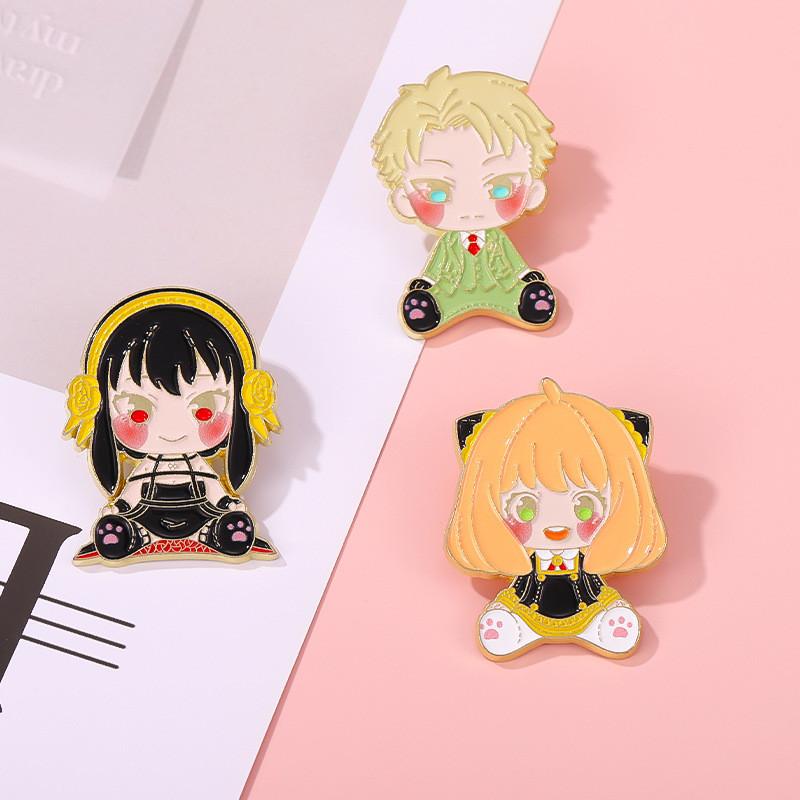 Adorable Cartoon Character Alloy Brooch Creative Anime Pin For Clothing Accessories