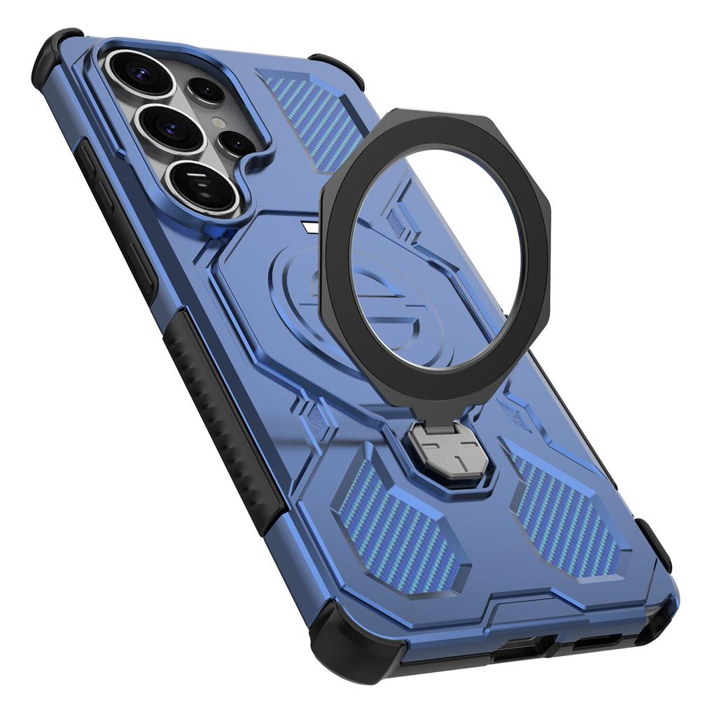 For Samsung Galaxy S26 Ultra Magnetic Case Rotating Metal Kickstand Shockproof PC + TPU Phone Back Cover