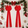 Big Soft Velvety Fabric Bowknot Christmas Tree Top Bowknot Ornament For Mantels Wedding Birthday Christmas Celebration