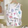 Childrens Summer Tank Top Shorts Set With Breathable Polyester Fabric For Active Kids