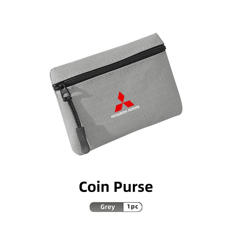 For Mitsubishi Casual Coin Purse Canvas Zipper Short Mini Wallet Outlander Lancer L200 ASX Pajero Grandis Eclipse WM1