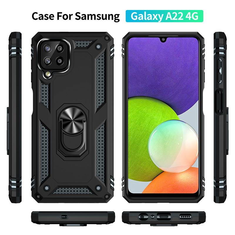 Για Samsung Galaxy A22 Θήκη Θωράκιση Αντικραδασμική Θήκη Τηλεφώνου Για Samsung A22 A 22 5G GalaxyA22 Αυτοκίνητο Μαγνητικός Δακτύλιος Δακτύλου Βάση Κάλυμμα