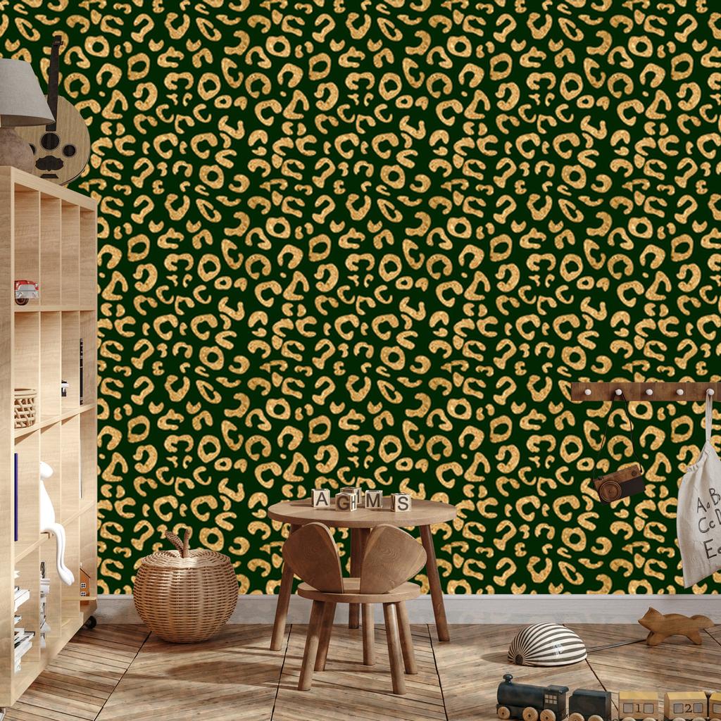 Bottle Green Leather Wallpaper, 50x1000