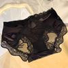 Lady Summer Sexy Pure Desire Sweet Lace Clash Color Stitching Mesh Gauze Comfortable Briefs