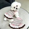 Striped Pet Dress Summer Spring Autumn Clothes Anti Hair Loss Outfit for Cats Teddy Bichon Yorkshire Small Dogs