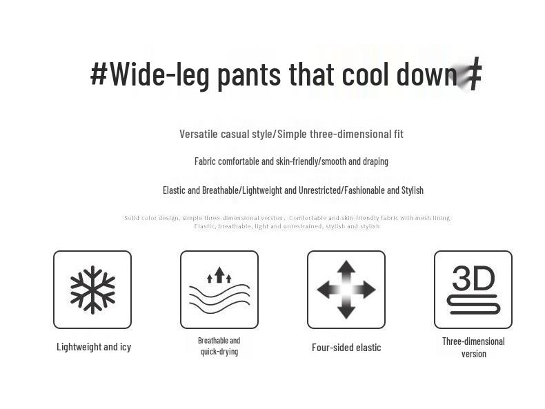 Women's Summer High-Waisted Wide-Leg Slimming Pants - Plus Size, Sun Protection, Loose Fit, Casual Style