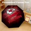 Kansas City Chiefs Automatic 8‑ribs Umbrella, Custom Name Text Personalized Folding Umbrella Rain Sun Gift