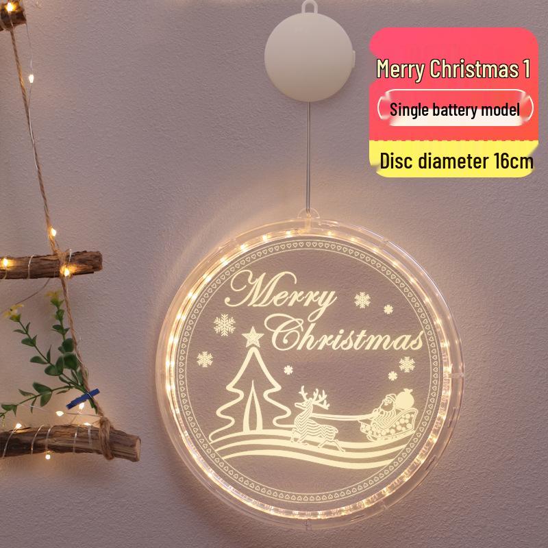 Glowing Merry Christmas LED Suction Cup String Lights for 2025 Holiday Window Display