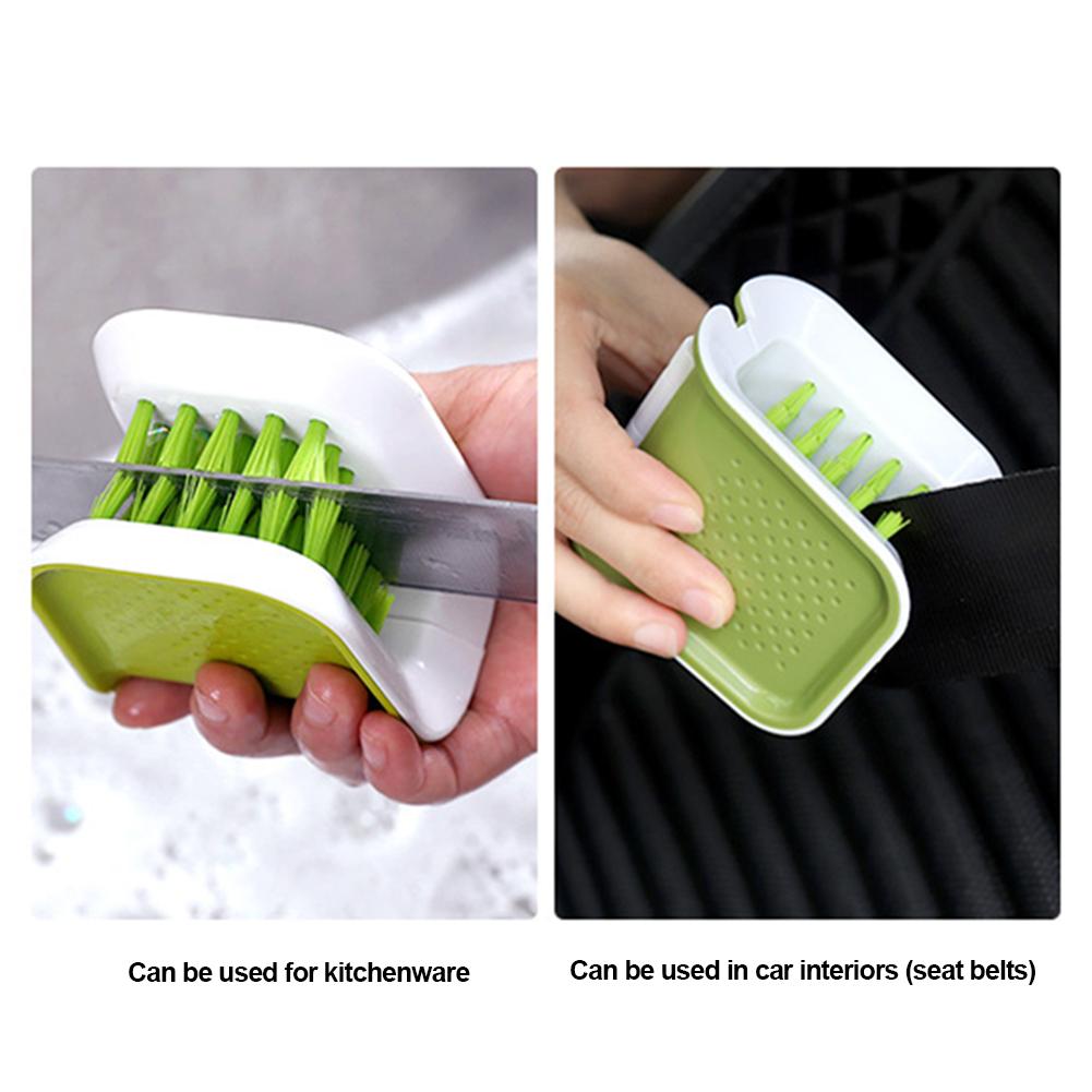 

Car Interior Seat Belt Cleaning Special Tool Double Sided U Type Folding Tray Sponge Diamond Brush U Shape Kitchen Washing Tool чорний