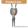 Men Faux Leather Rope Adjustable Bolo Tie Western Metal Initial Letter Pendant Shirt Collar Necktie Jewelry Necklace