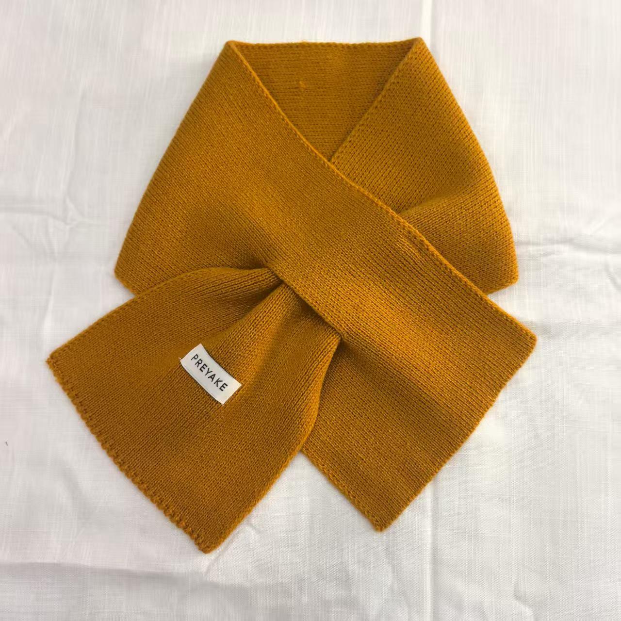 

Женский шарф из смесовой шерсти: Универсальный теплый шарф-воротник в корейском стиле для пар на осень и зиму 80CM жёлтый/имбирный